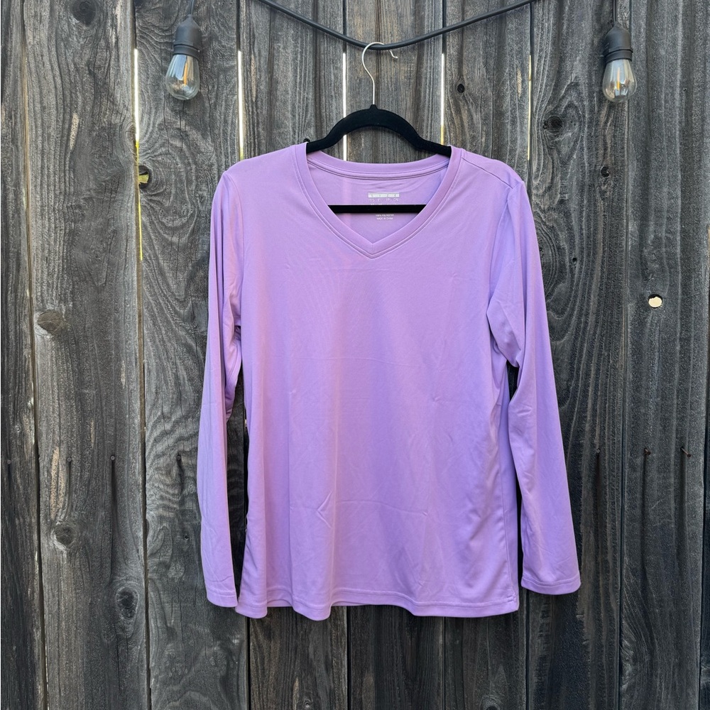 Generic Light Purple Lavender UV Protection V Neck Long Sleeve top size medium